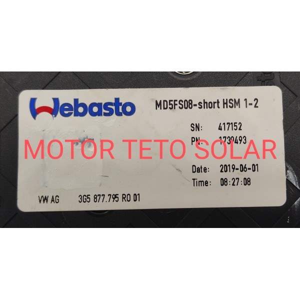 Motor Teto Solar Audi Q8 2019 3g5877795 A001