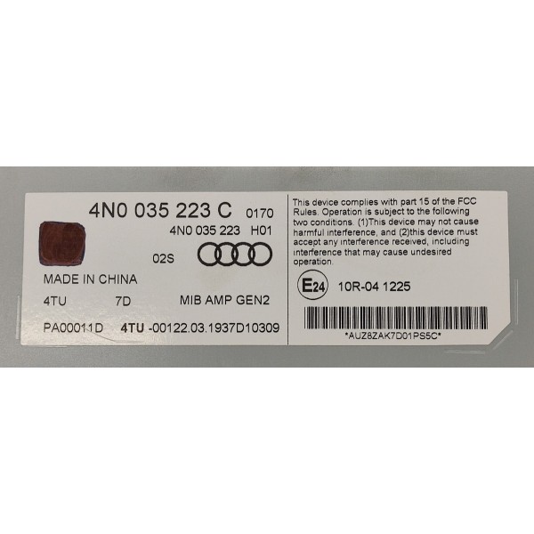 Radio Central Amplificador Audi Q8 2019 4n0035223