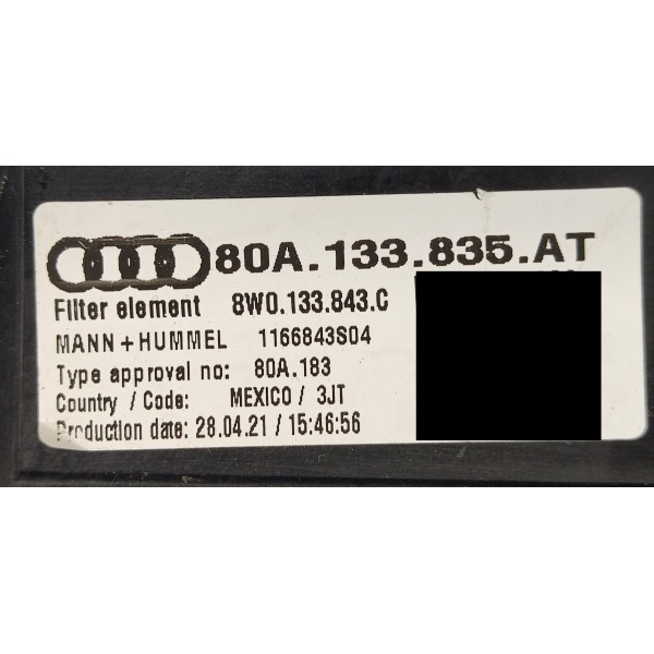 Caixa Filtro Ar Audi Q5 2.0 2022 80a133835