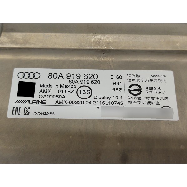 Tela Multimidia Audi Q5 2.0 2022 80a919620